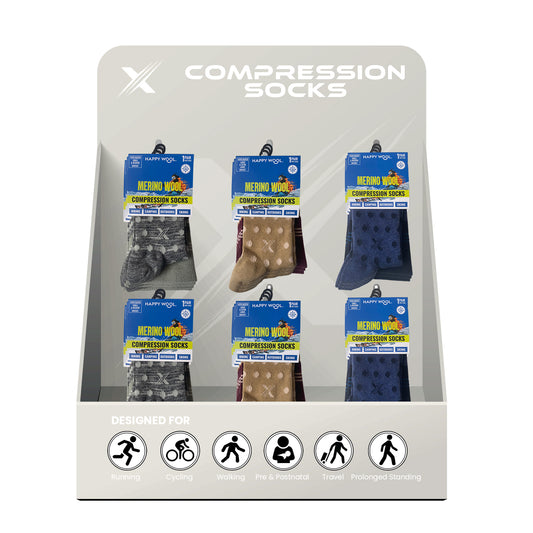 24-PAIRS MERINO WOOL SOCKS WITH FREE DISPLAY