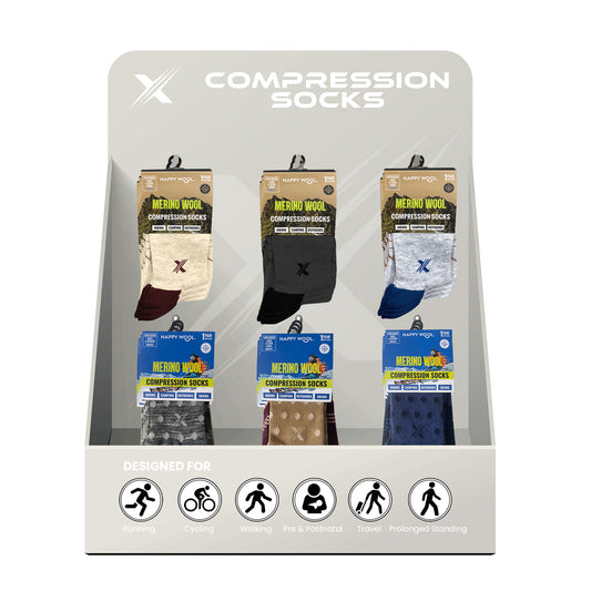 24-PAIRS MERINO WOOL SOCKS WITH FREE DISPLAY