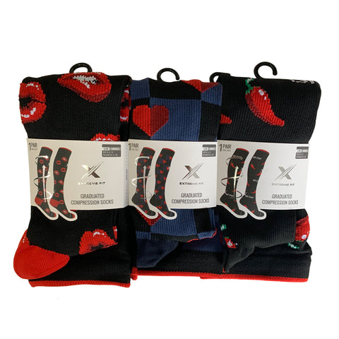 Valentines Compression Socks - 3 ASST STYLES