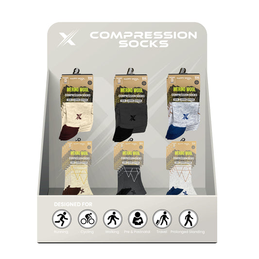 24-PAIRS MERINO WOOL SOCKS WITH FREE DISPLAY