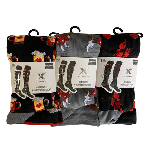 Valentines Compression Socks - 3 ASST STYLES