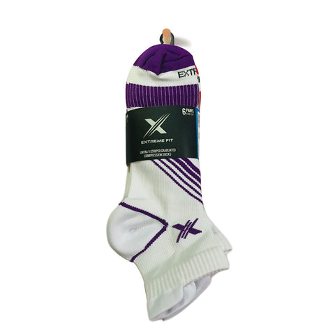 White Edition Ultra V-Striped  Ankle Compression Socks (6-Pairs)