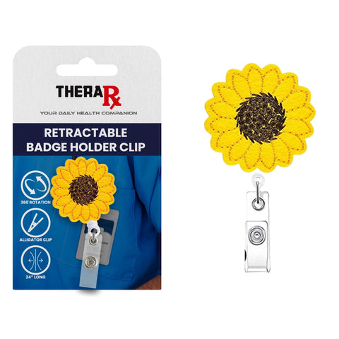 Retractable Badge Holder Clips for Professionals - Sunflower
