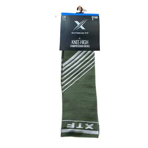 V-STRIPED KNEE-HIGH COMPRESSION SOCKS