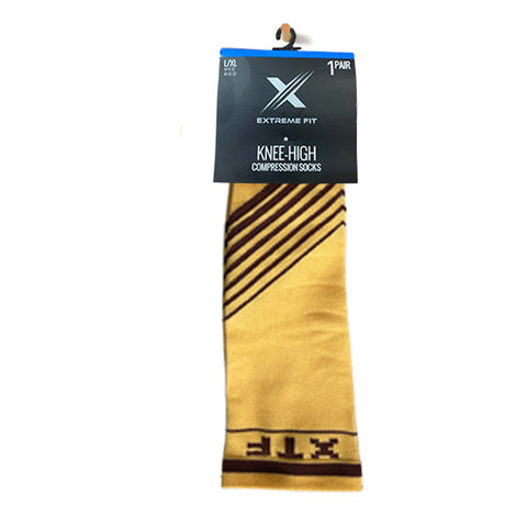 V-STRIPED KNEE-HIGH COMPRESSION SOCKS