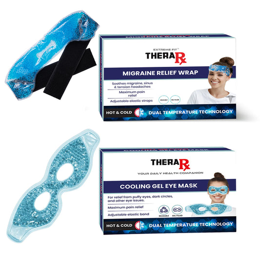 Hot Cold Therapy Eye Mask & Headband Wrap for Migraines