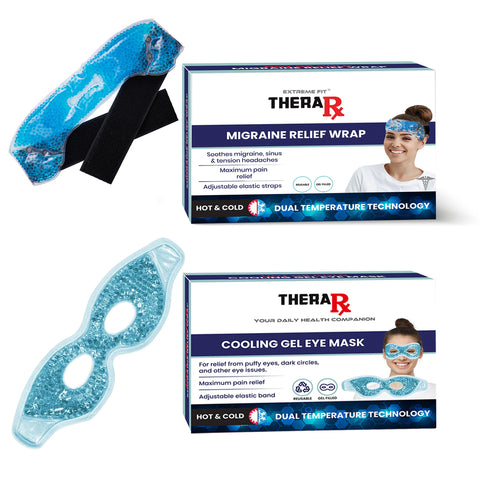 Hot Cold Therapy Eye Mask & Headband Wrap for Migraines