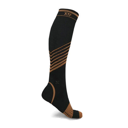 Copper-Infused V-Striped Knee-High Compression Socks