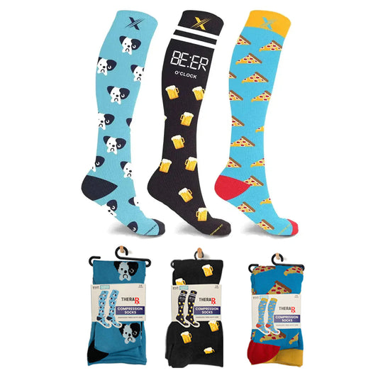 Unisex Fun And Expressive Compression Socks - 3 ASST STYLES