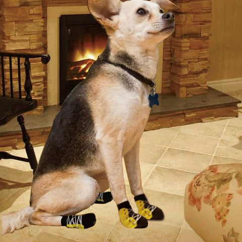 Set of 4: Anti-Slip Pet Socks