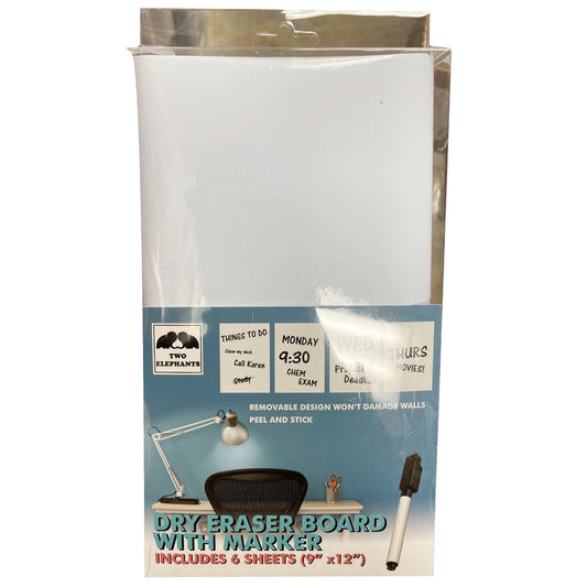 Removeable Dry Erase Sheets with Marker