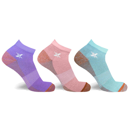 COPPER-INFUSED ANKLE SOCKS (3-PAIRS PACKED TOGETHER)