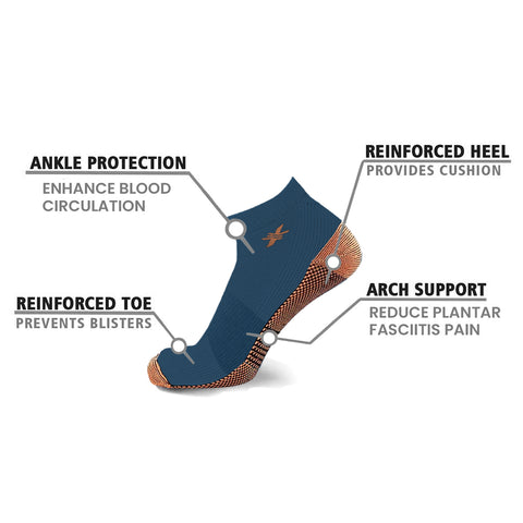 48-PAIRS ANKLE COMPRESSION SOCKS WITH FREE DISPLAY