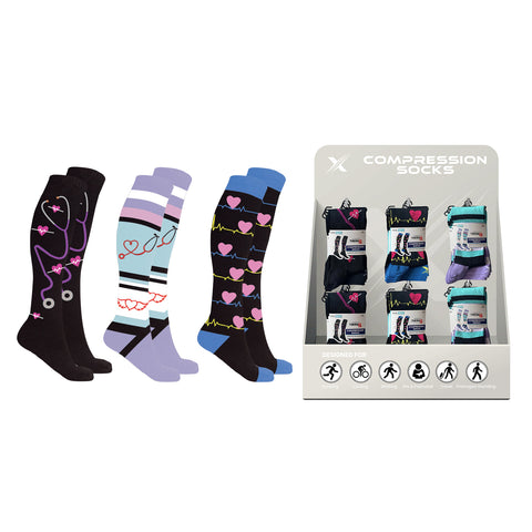 24-PAIRS COMPRESSION SOCKS WITH FREE DISPLAY
