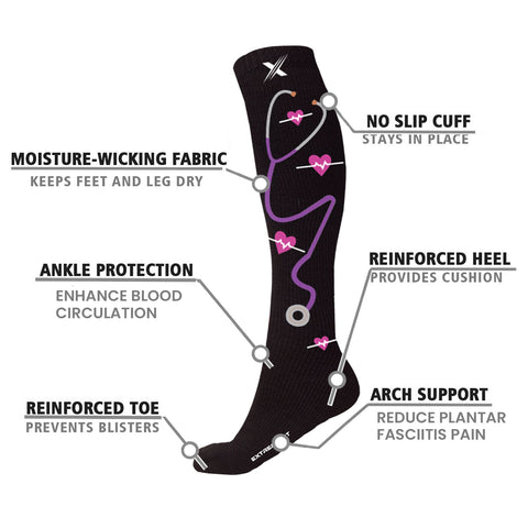 MEDICAL PRINTS COMPRESSION SOCKS - 3 ASST STYLES