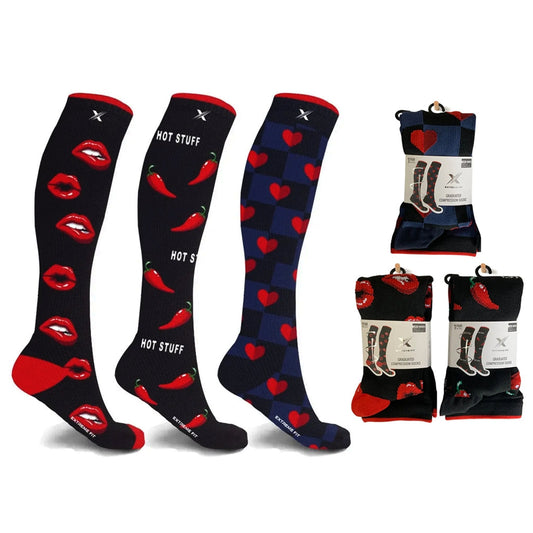 Valentines Compression Socks - 3 ASST STYLES