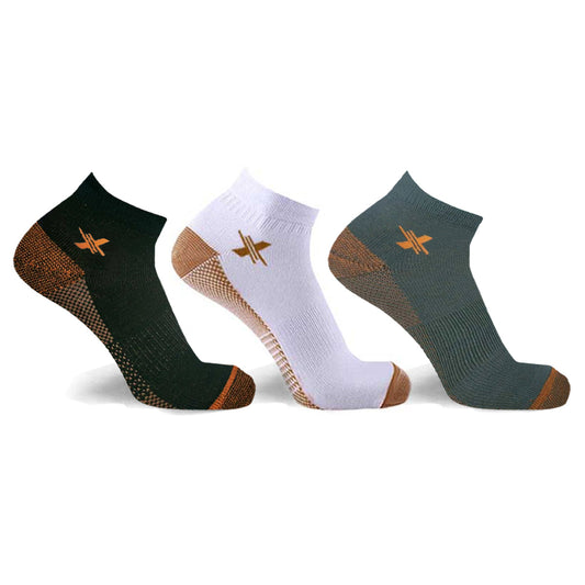 COPPER-INFUSED ANKLE SOCKS (3-PAIRS PACKED TOGETHER)