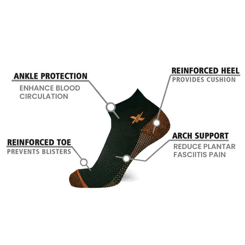 48-PAIRS ANKLE COMPRESSION SOCKS WITH FREE DISPLAY