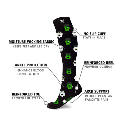Halloween Knee High Compression Socks - 3 ASST STYLES