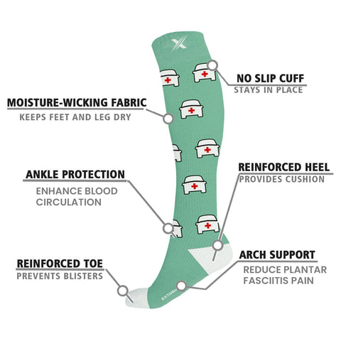 MEDICAL PRINTS COMPRESSION SOCKS - 3 ASST STYLES