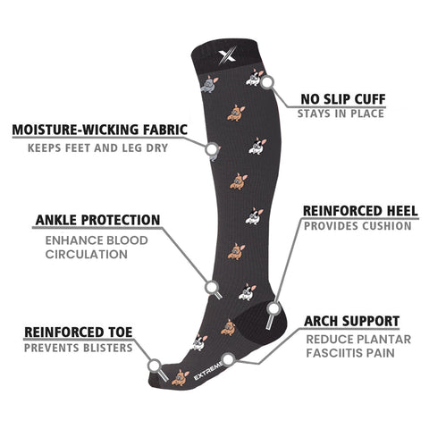 ATHLETIC GRADUATED COMPRESSION SOCKS - 3 ASST STYLES