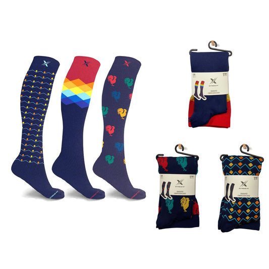 Men's Knee-High Compression Socks Collection - 3 ASST STYLES