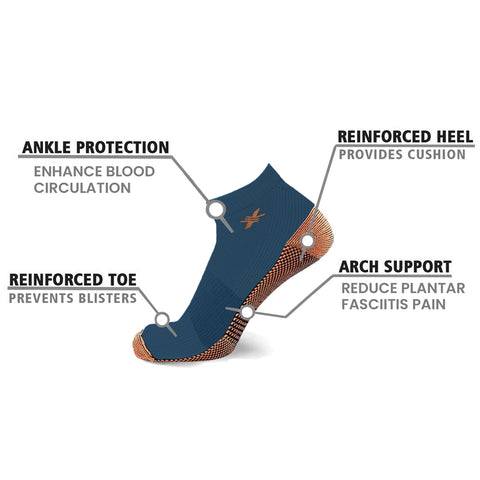 48-PAIRS ANKLE COMPRESSION SOCKS WITH FREE DISPLAY