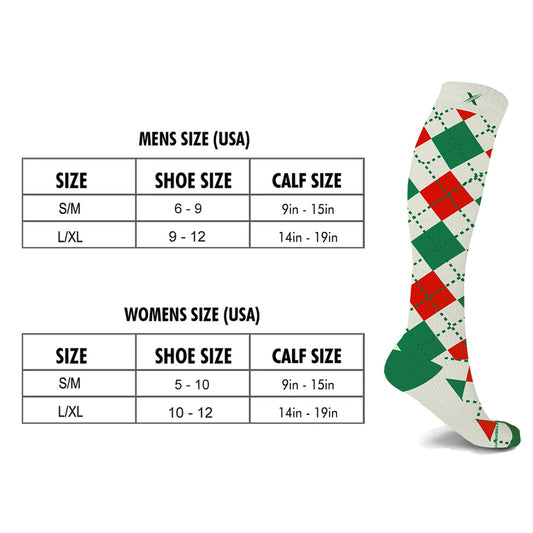 Holiday Fun Knee High Compression Socks - 3 ASST STYLES