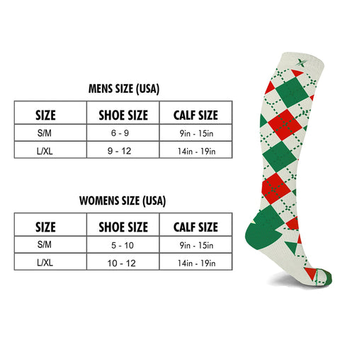 Holiday Fun Knee High Compression Socks - 3 ASST STYLES