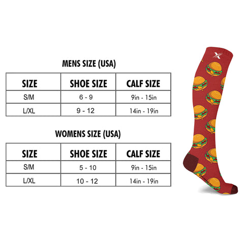 Food Lovers Paradise Pain Relief  Compression Socks - 3 ASST STYLES