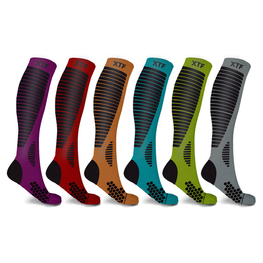 COPPER-INFUSED TARGETED COMPRESSION SOCKS - 6 ASST COLORS