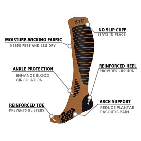 COPPER-INFUSED TARGETED COMPRESSION SOCKS - 6 ASST COLORS
