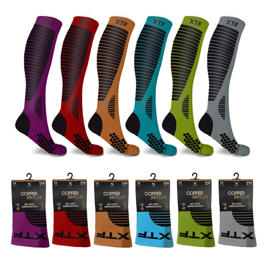 COPPER-INFUSED TARGETED COMPRESSION SOCKS - 6 ASST COLORS