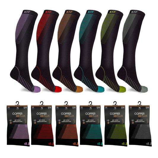 COPPER-INFUSED COMPRESSION SOCKS - 6 ASST COLORS
