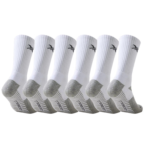 6-Pairs: Dri-tech Everyday Wear Crew Length Socks - White
