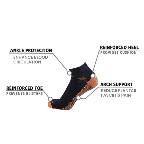 48-PAIRS ANKLE COMPRESSION SOCKS WITH FREE DISPLAY