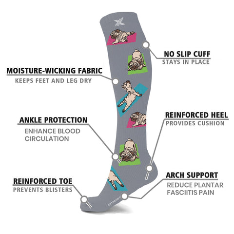 YOGA PUG COMPRESSION SOCKS