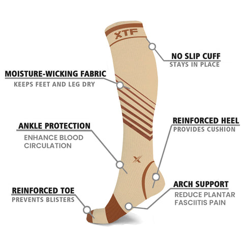 Copper Compression Striped Knee High Socks