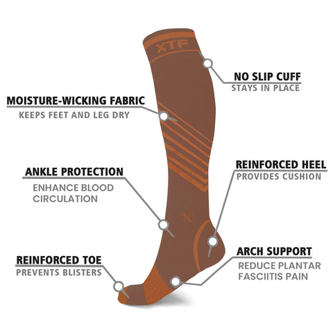 Copper Compression Striped Knee High Socks