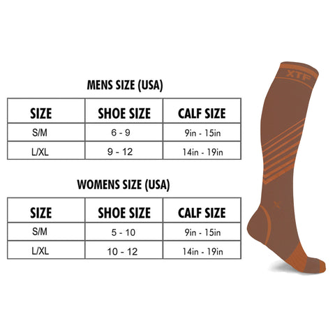 Copper Compression Striped Knee High Socks