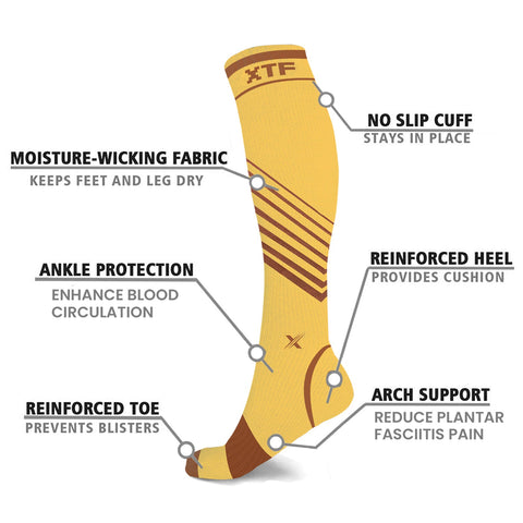 Copper Compression Striped Knee High Socks