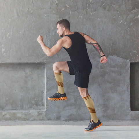 Copper Compression Striped Knee High Socks