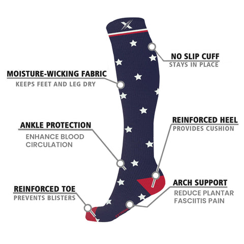 MISMATCHED USA COMPRESSION SOCKS