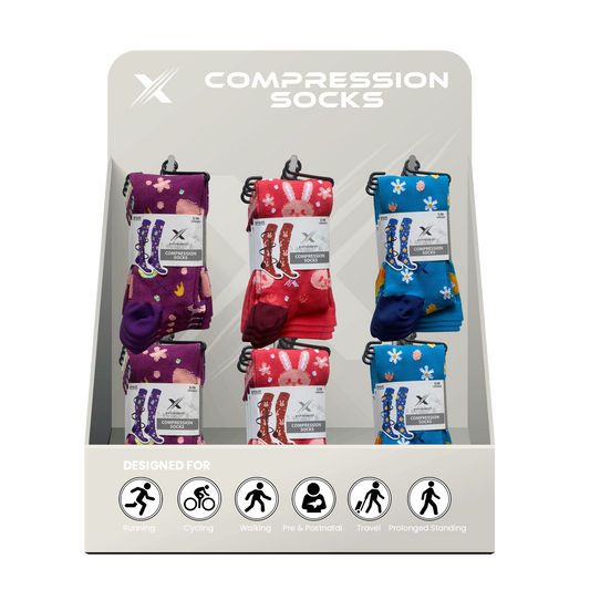 24-PAIRS COMPRESSION SOCKS WITH FREE DISPLAY