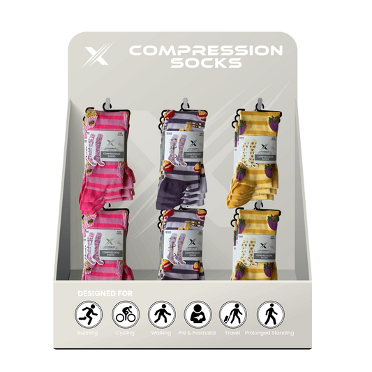 24-PAIRS COMPRESSION SOCKS WITH FREE DISPLAY