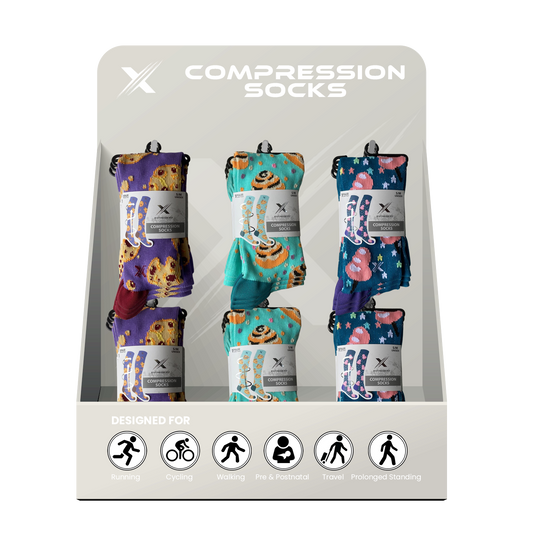 24-PAIRS COMPRESSION SOCKS WITH FREE DISPLAY