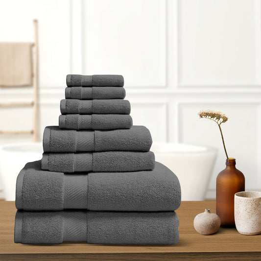 8-Piece: 100% Cotton Bath Towel Set