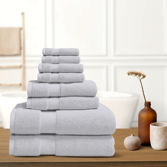 8-Piece: 100% Cotton Bath Towel Set