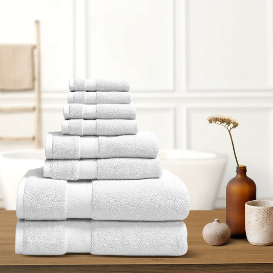 8-Piece: 100% Cotton Bath Towel Set