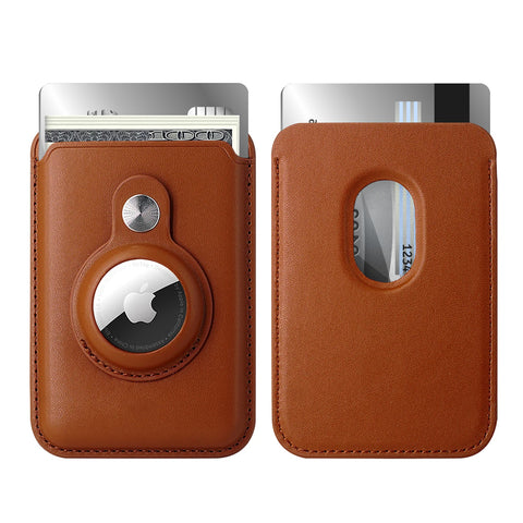 RFID BLOCKING SNAP-ON MAGSAFE MAGNETIC CARD WALLET HOLDER ORGANIZER WITH BUILT-IN AIRTAG POCKET